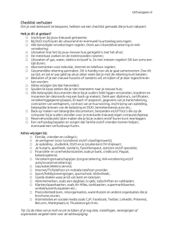 Een checklist - Uithuisgaan.nl