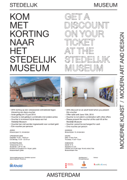 get a discount on your ticket at the stedelijk museum kom met korting