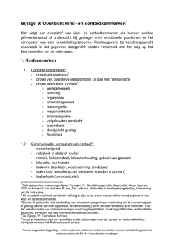 Bijlage 9: Overzicht kind- en contextkenmerken