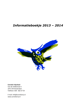 Informatieboekje CVS 2013-2014 - Cornelis Vrijschool Amsterdam