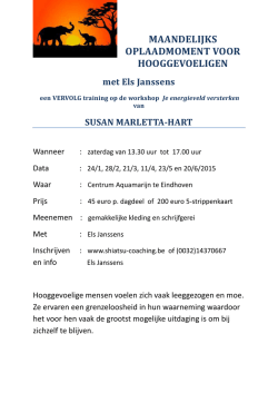 Download flyer "Maandelijks Oplaadmoment voor Hooggevoeligen"