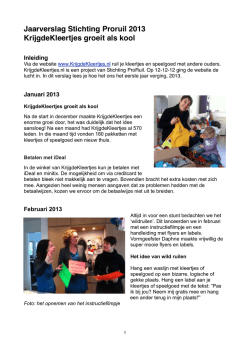 Jaarverslag Stichting Proruil 2013 KrijgdeKleertjes groeit als kool