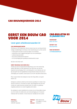 EERST EEN BOUW CAO VOOR 2014
