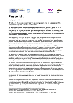 Groningen dient sectorplan voor versterking economie en