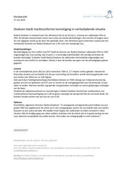 Doeksen biedt marktconforme loonstijging in