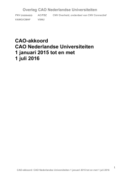 CAO-akkoord 2015-2016