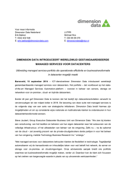 dimension data introduceert wereldwijd gestandaardiseerde