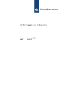Handreiking passende dagbesteding