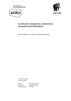 Juridische knelpunten collectieve zonnestroominstallaties