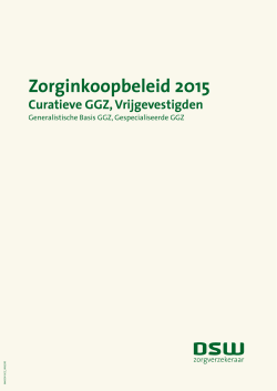Zorginkoopbeleid 2015, curatieve GGZ, vrijgevestigden