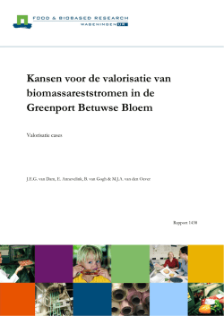 Kansen voor de valorisatie van