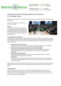 Verslag bijeenkomst 27 november 2014