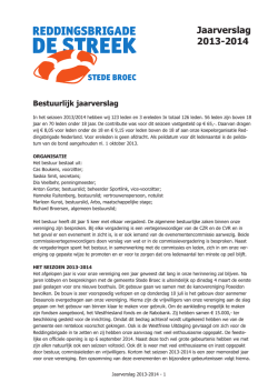 Jaarverslag 2013-2014 - Reddingsbrigade de Streek