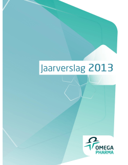 2013 Jaarverslag - Omega Pharma, de specialist in voorschriftvrije