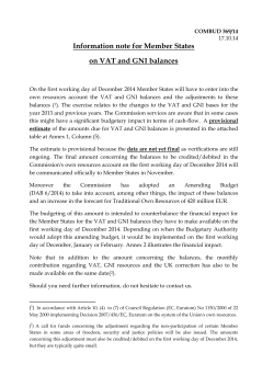 Information note for Member States on VAT and