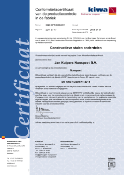 Download certificaat EN 1090-1:2009/A1:2011