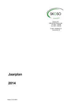 Jaarplan 2014
