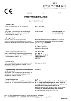 Prestatieverklaring / Declaration of Performance (DoP) - Single