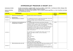 Afsprakenlijst presidium 24 maart 2014