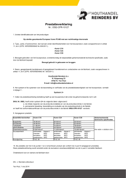 Prestatieverklaring - Houthandel Reinders