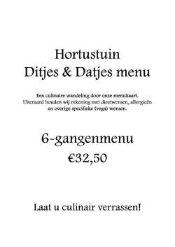 Huidige &aacute; la carte menukaart