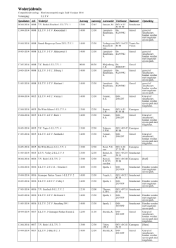 Wedstrijddetails alle thuis- en uitwedstrijden per afdeling (PDF)