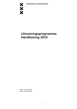 Uitvoeringsprogramma Handhaving 2014