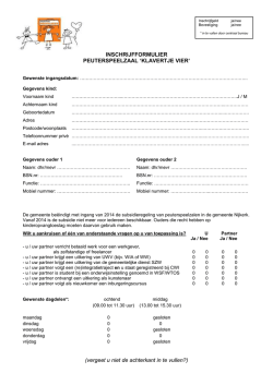 inschrijfformulier - Klavertje Vier Hoevelaken