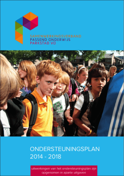 ONDERSTEUNINGSPLAN 2014 - 2018