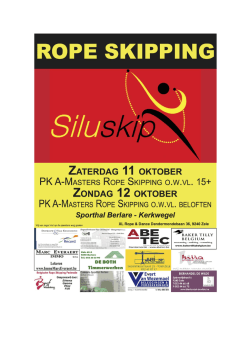 Page 1 ROPE SKIPPING ZATERDAG 11 OKTOBER PK A