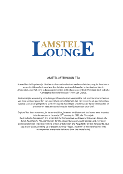 AMSTEL AFTERNOON TEA - InterContinental Amstel Amsterdam