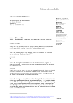 brief aan de Tweede Kamer - Nederlandse Vissersbond