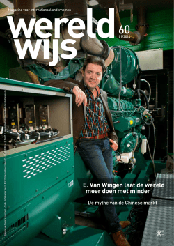 E. Van Wingen laat de wereld meer doen met minder
