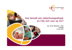 JCI apotheek en CSA - Vereniging Sterilisatie