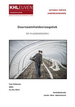 Duurzaamheidsvraagstuk - Portfolio Aardrijkskunde Tina Polleunis