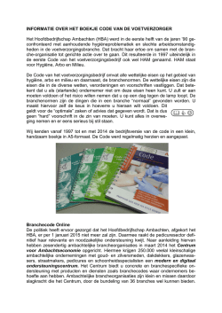 Informatie over het boekje Code van de Voetverzorger