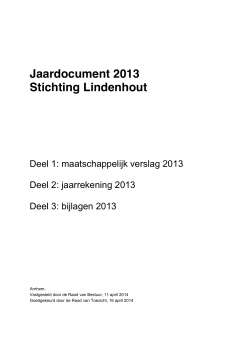 Jaardocument 2013 Stichting Lindenhout