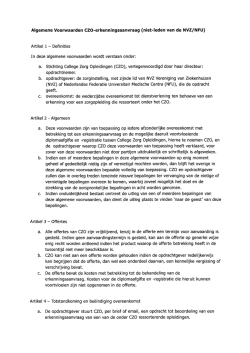 Algemene voorwaarden CZO niet