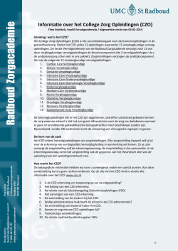 Informatie over het College Zorg Opleidingen (CZO)
