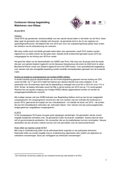 Contouren inkoop begeleiding Walcheren voor Elkaar (22 juli)