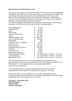 Subsidieplafond-2015 - Gemeente Vlissingen
