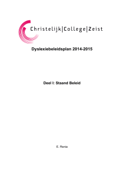 Dyslexiebeleidsplan 2014-2015