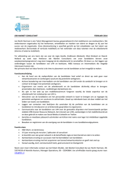 JOB MARKET CONSULTANTFEBRUARI 2014