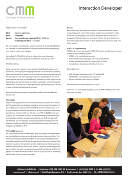Interaction Developer - College of MultiMedia
