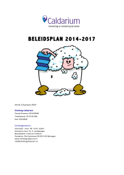 BELEIDSPLAN 2014-2017 - Stichting Caldarium