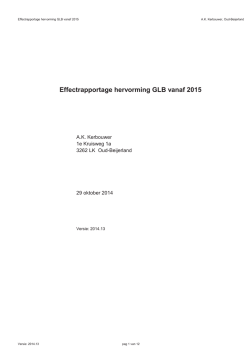 Effectrapportage hervorming GLB vanaf 2015