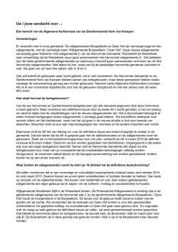 document staat een samenvatting van het voorlopig besluit