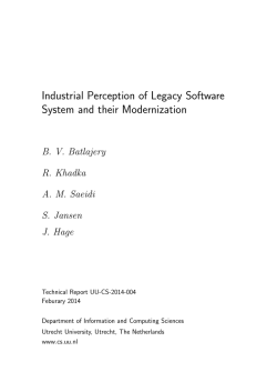 Industrial Perception of Legacy Software System