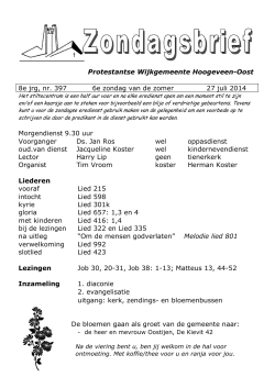 Protestantse Wijkgemeente Hoogeveen 8e jrg, nr. 397