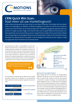 CRM Quick Win Scan: haal meer uit uw marketingeuro!
